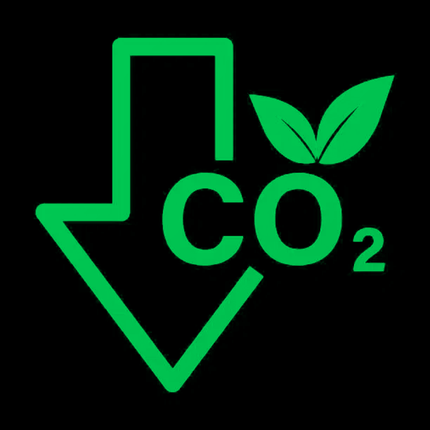 Ilustracija manjih emisija CO₂